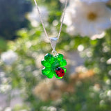 Lucky Clover Necklace with Ladybug