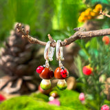Lucky Boletus with a Ladybug Earrings