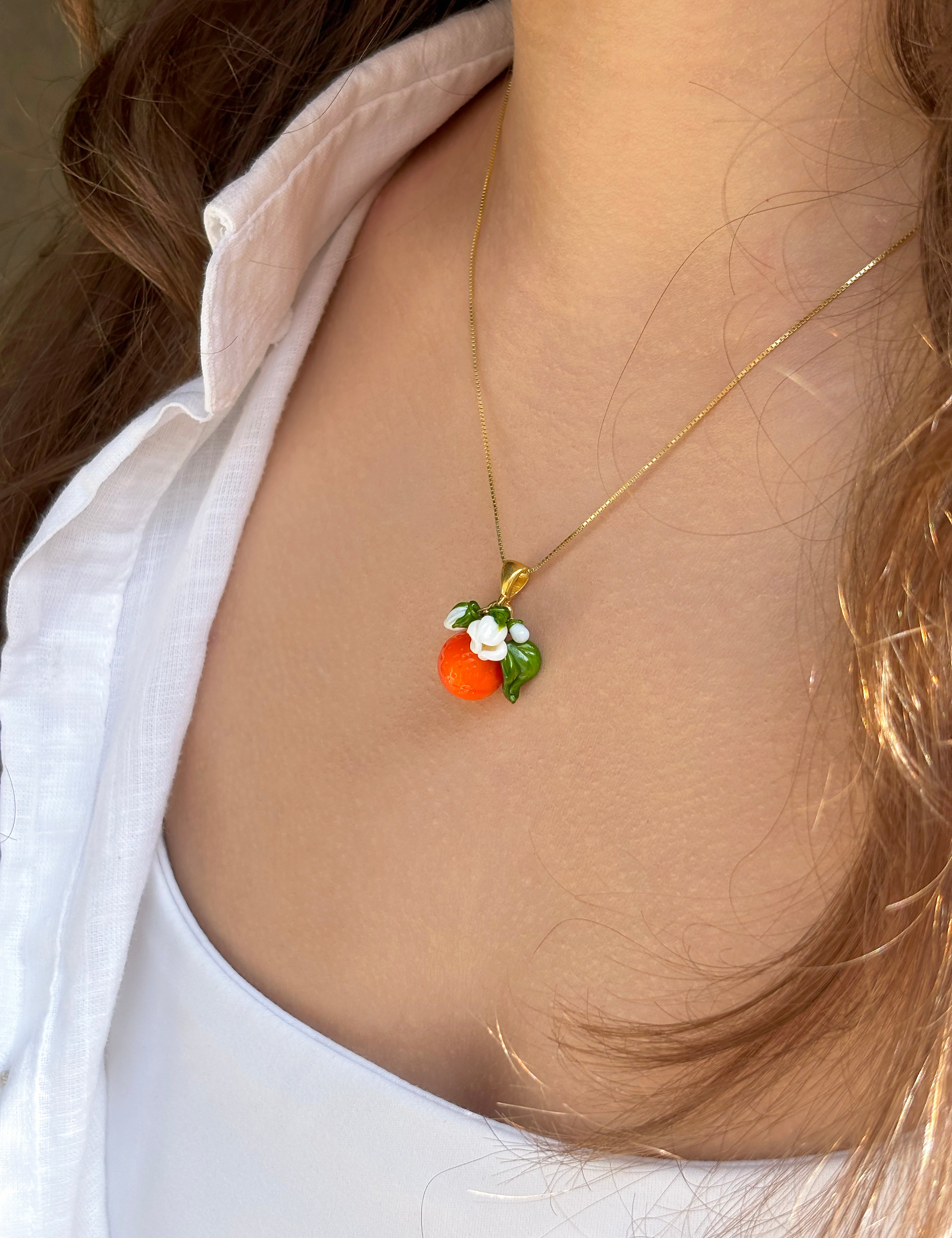 Lucky Orange Charm Necklace