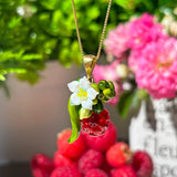 Lucky Raspberry Blossom Necklace