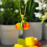 Lucky Peach Charm Necklace