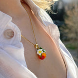 Lucky Peach Blossom Charm Necklace