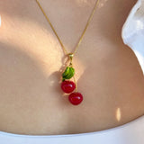 Lucky Cherry Pair Necklace