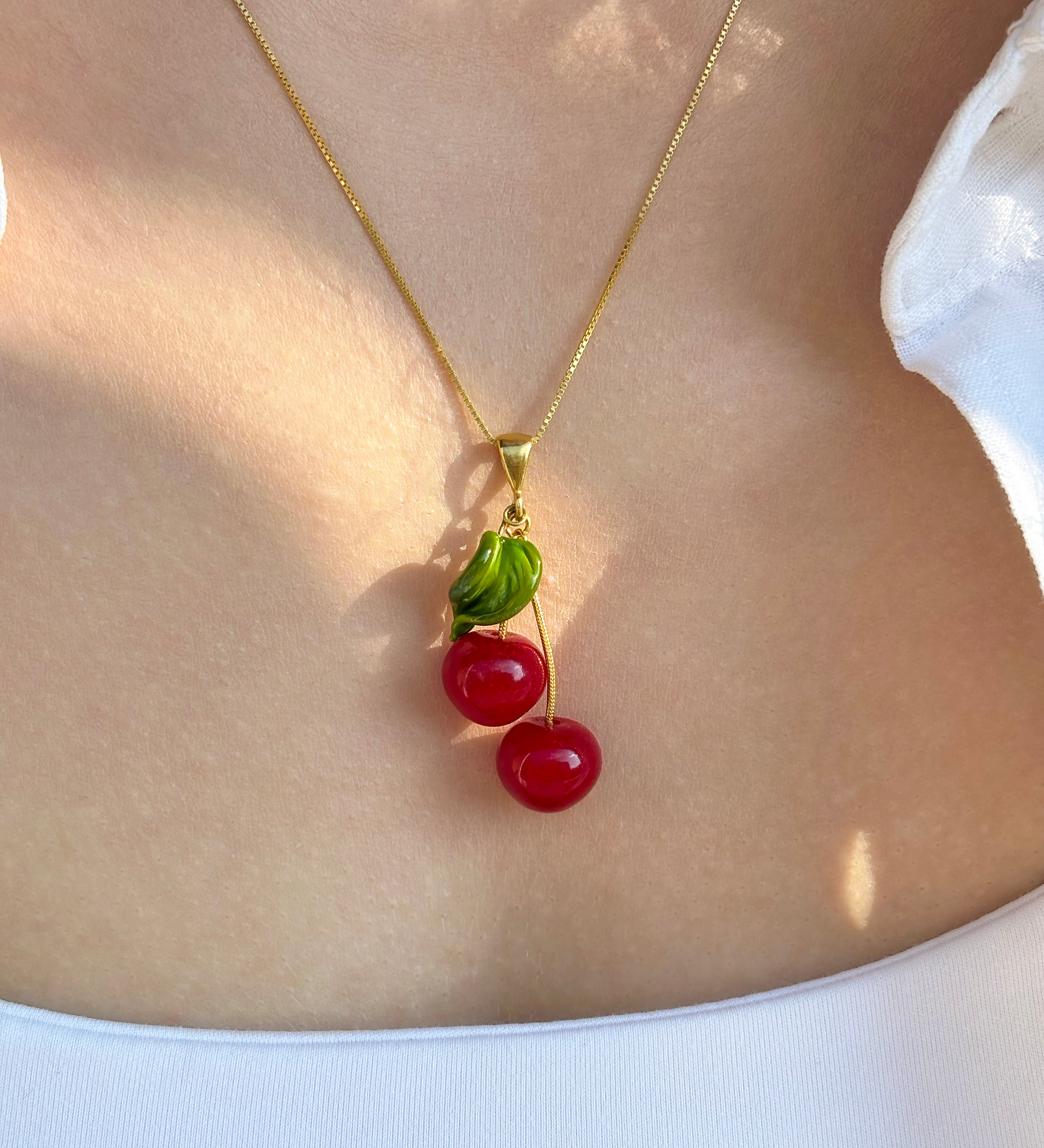 Lucky Cherry Pair Necklace