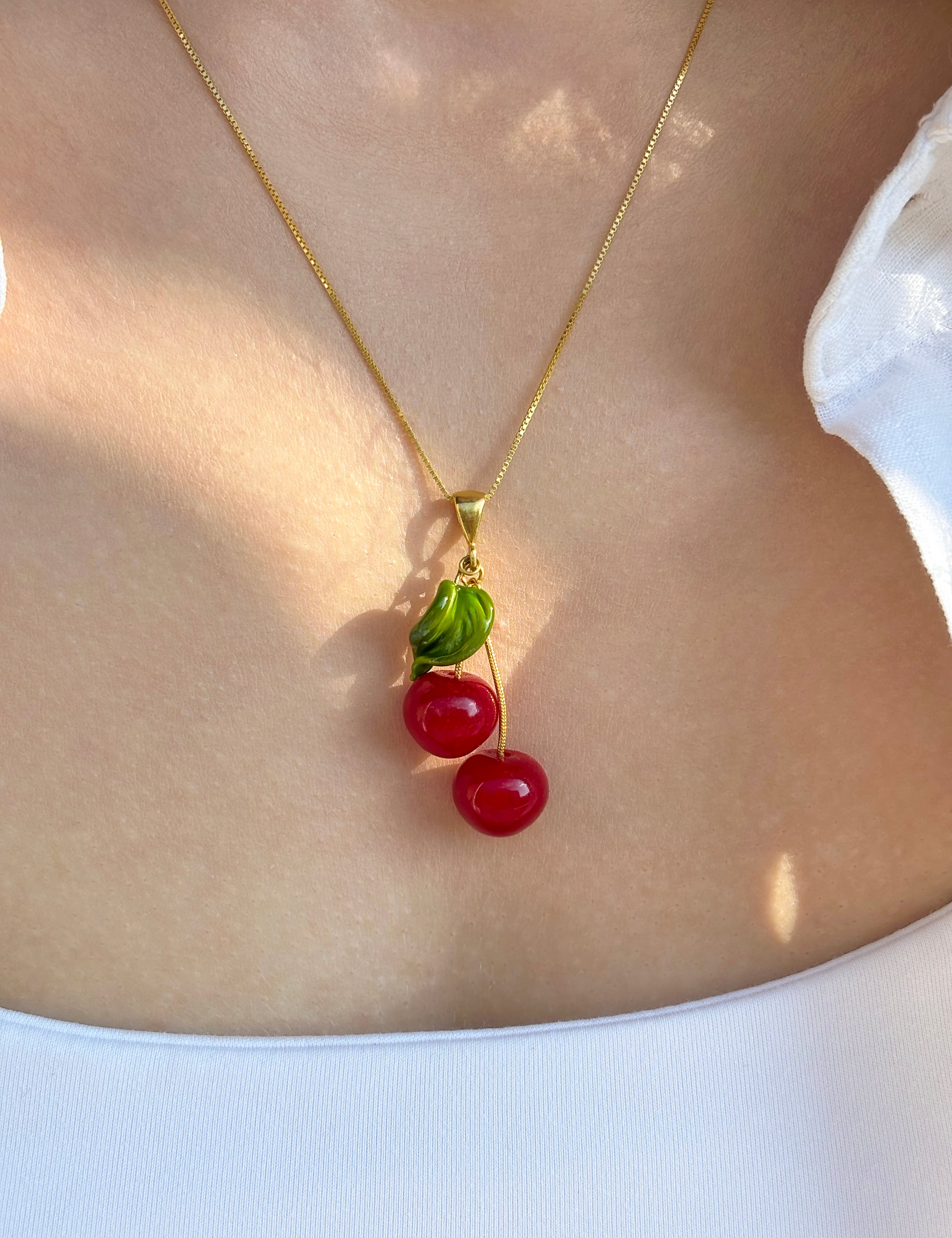 Lucky Cherry Pair Necklace