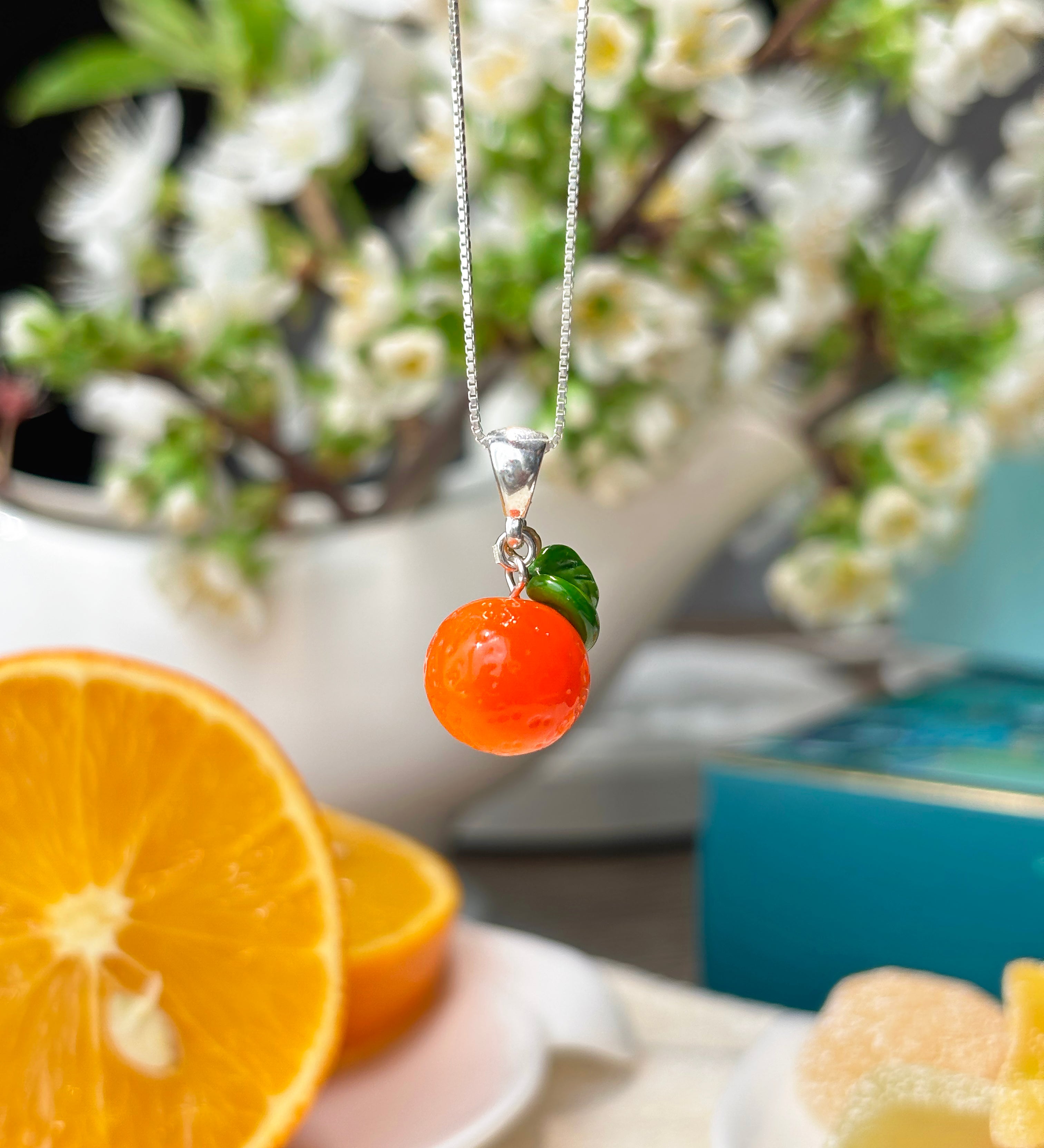 Lucky Orange Charm Necklace