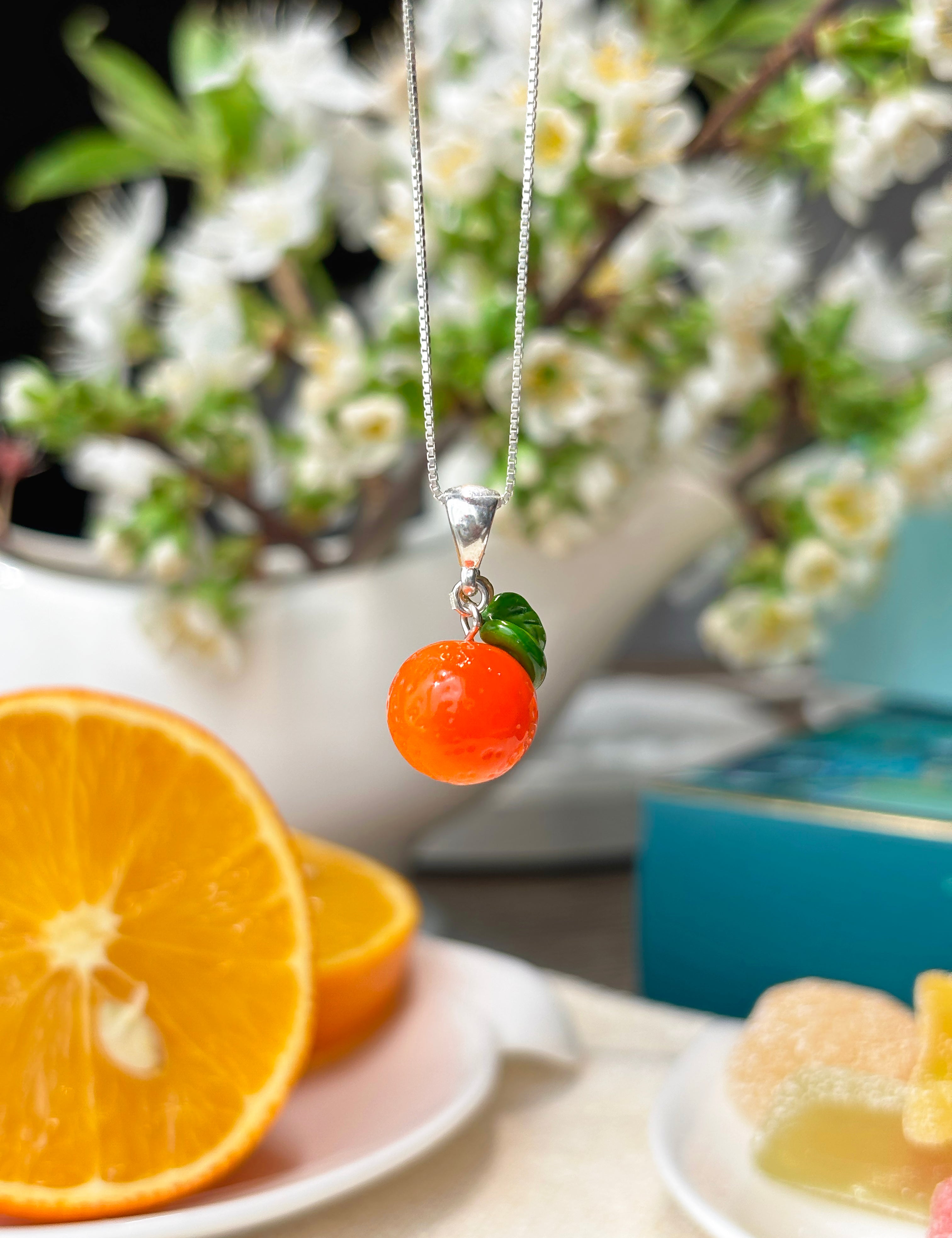 Lucky Orange Charm Necklace