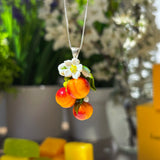 Lucky Peach Blossom Charm Necklace