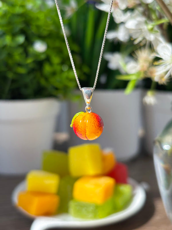 Lucky Peach Charm Necklace