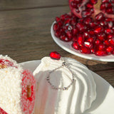 Pomegranate Seed Ring, Adjustable Chain Ring