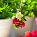 Lucky Raspberry Blossom Necklace