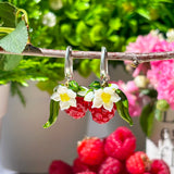 Lucky Raspberry Blossom Earrings