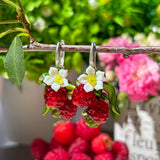 Lucky Raspberry Blossom Earrings