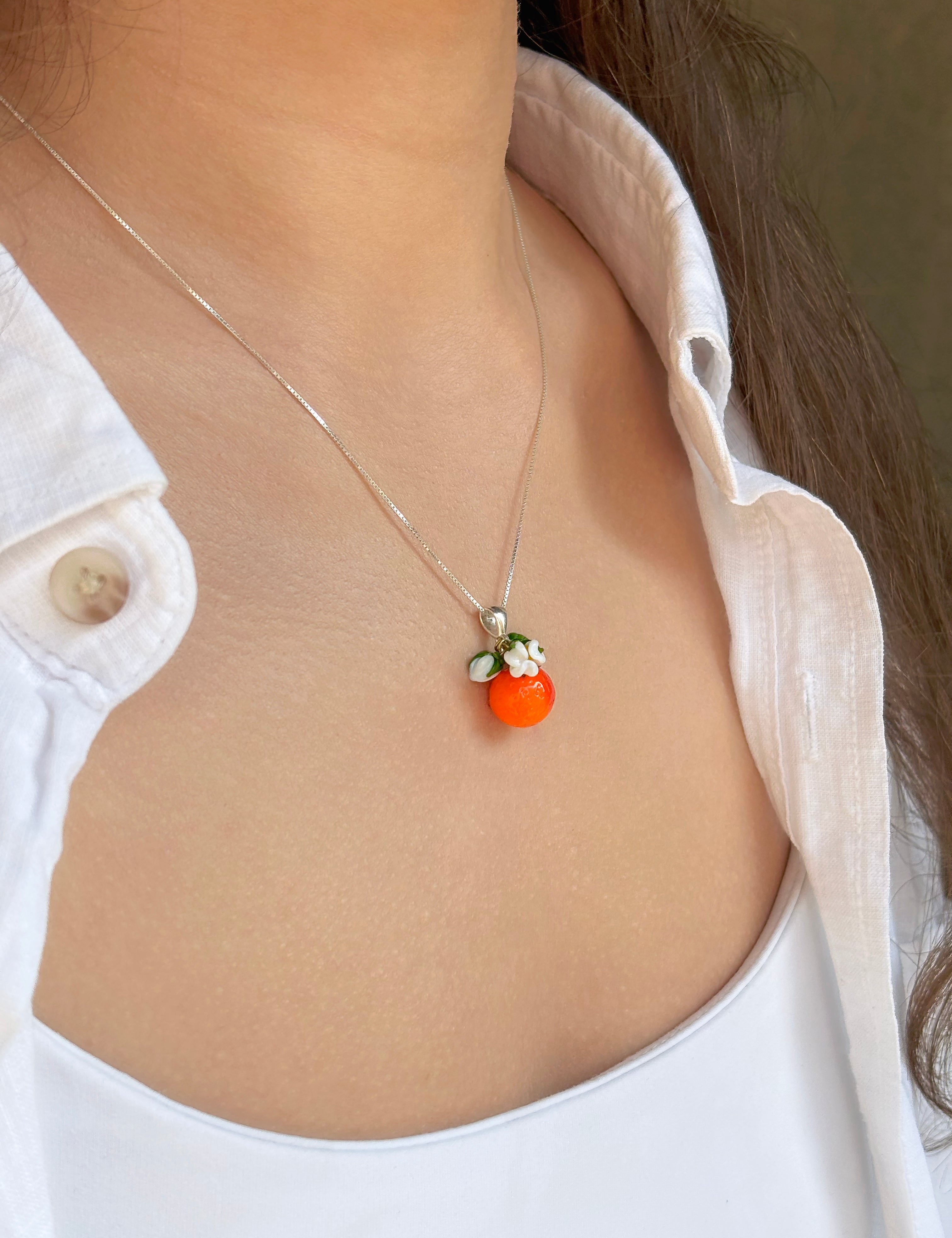 Lucky Orange Charm Necklace