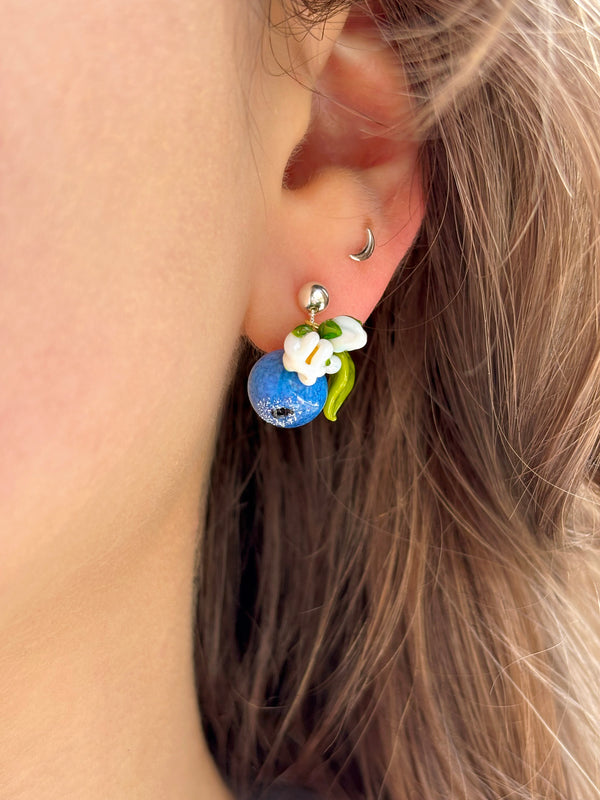 Blueberry Blossom Stud Earrings