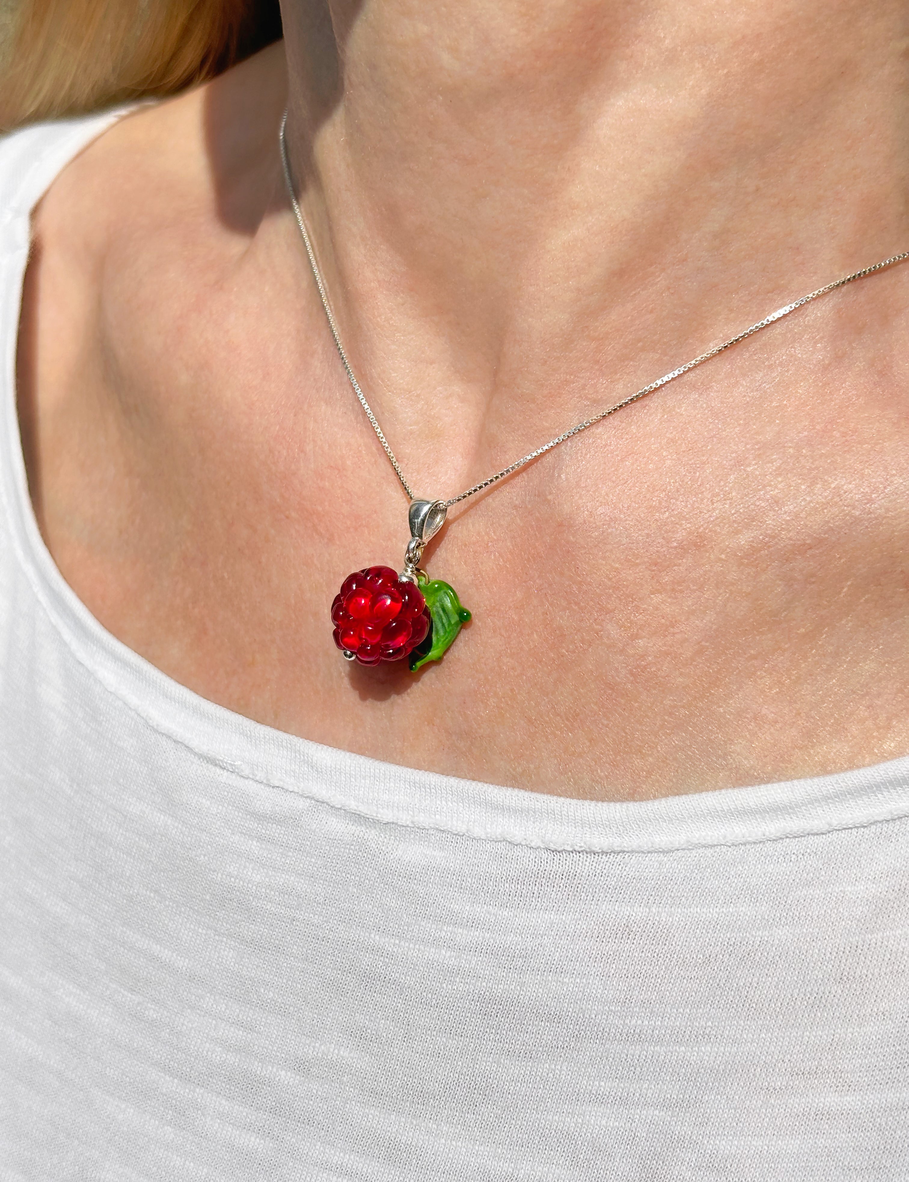 Raspberry Charm Necklace