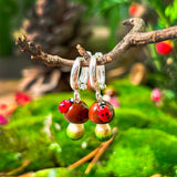 Lucky Boletus with a Ladybug Earrings