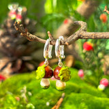 Lucky Boletus with a Leaf Earrings