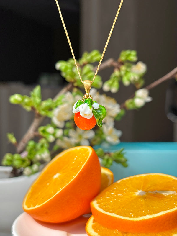 Lucky Orange Charm Necklace