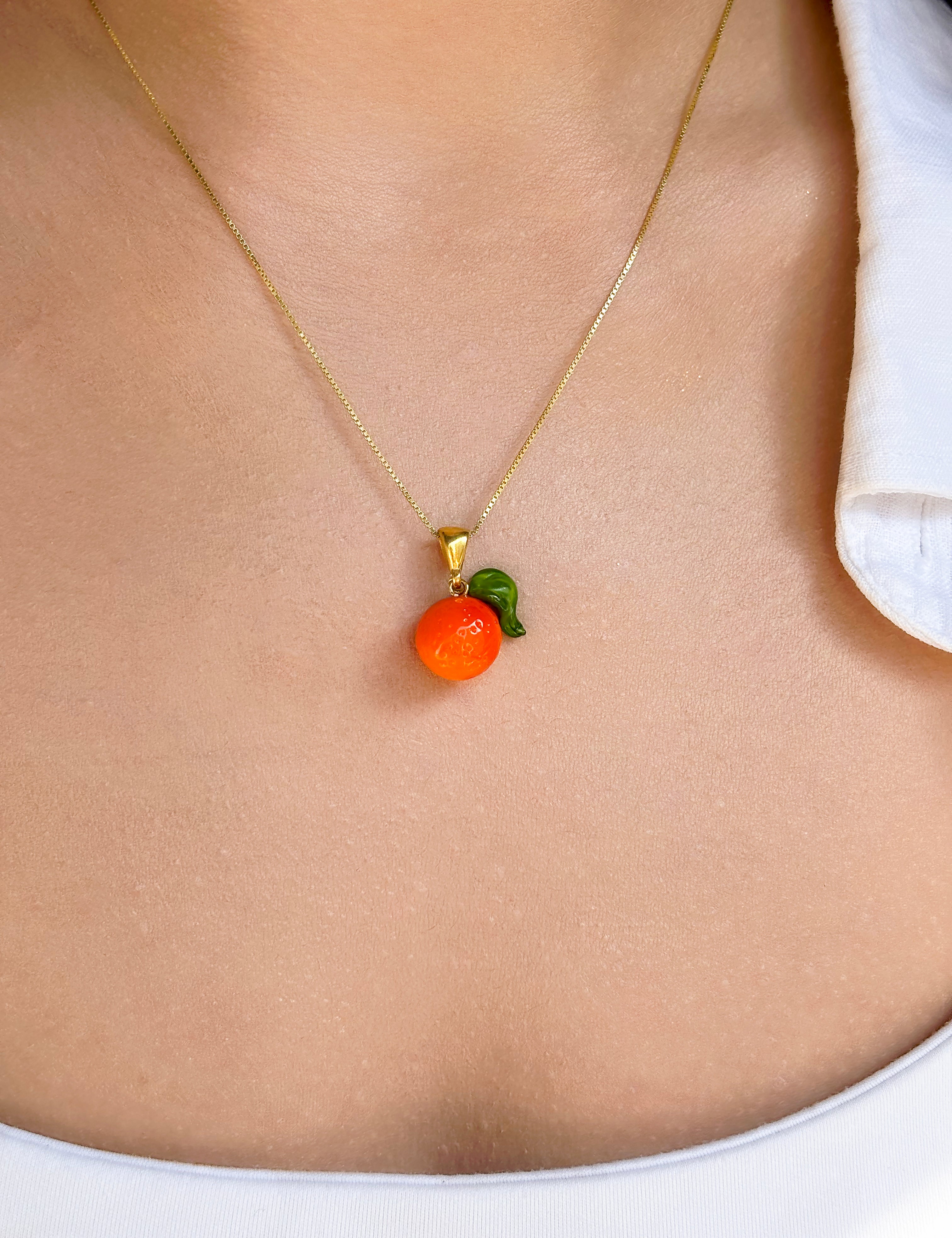 Lucky Orange Charm Necklace
