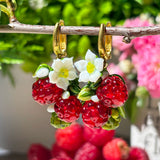 Lucky Raspberry Blossom Earrings