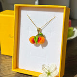 Lucky Peach Charm Necklace