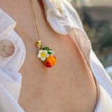 Lucky Peach Blossom Charm Necklace