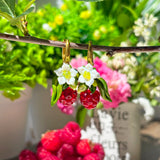 Lucky Raspberry Blossom Earrings