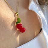 Lucky Cherry Pair Necklace