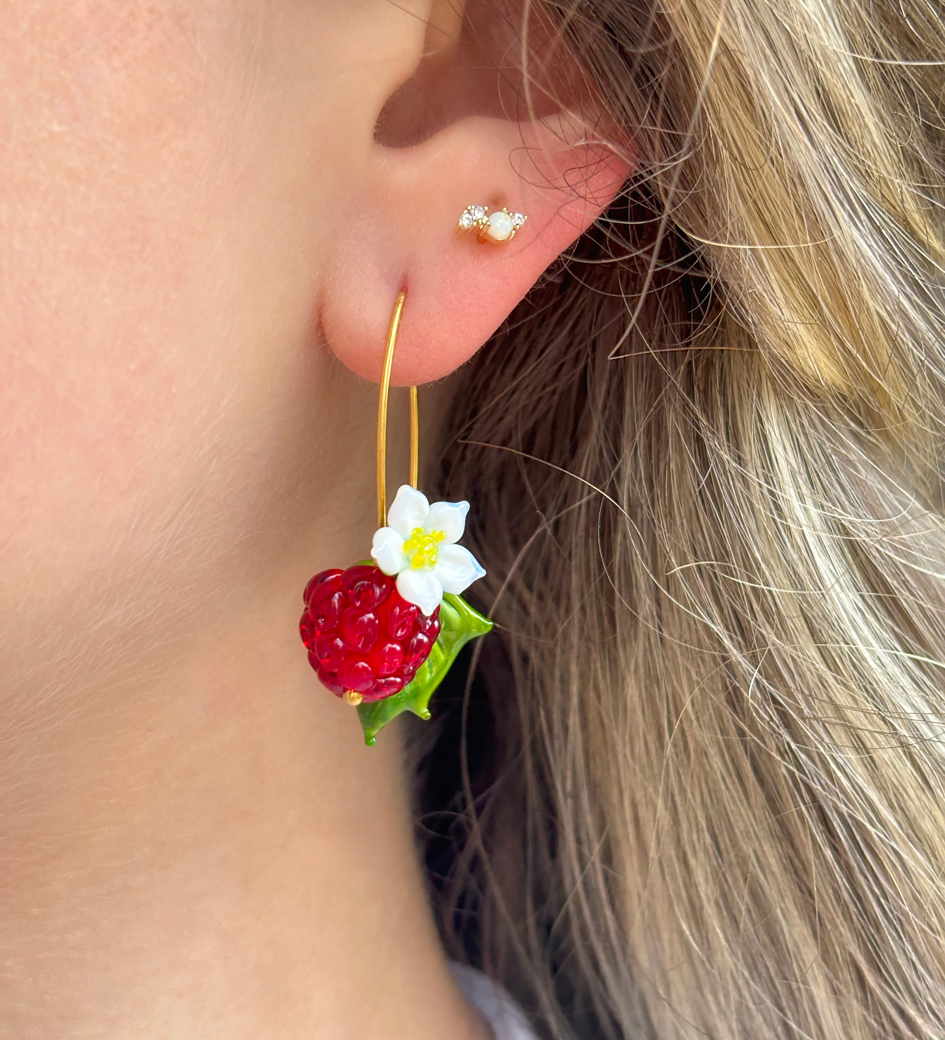 Raspberry Earrings