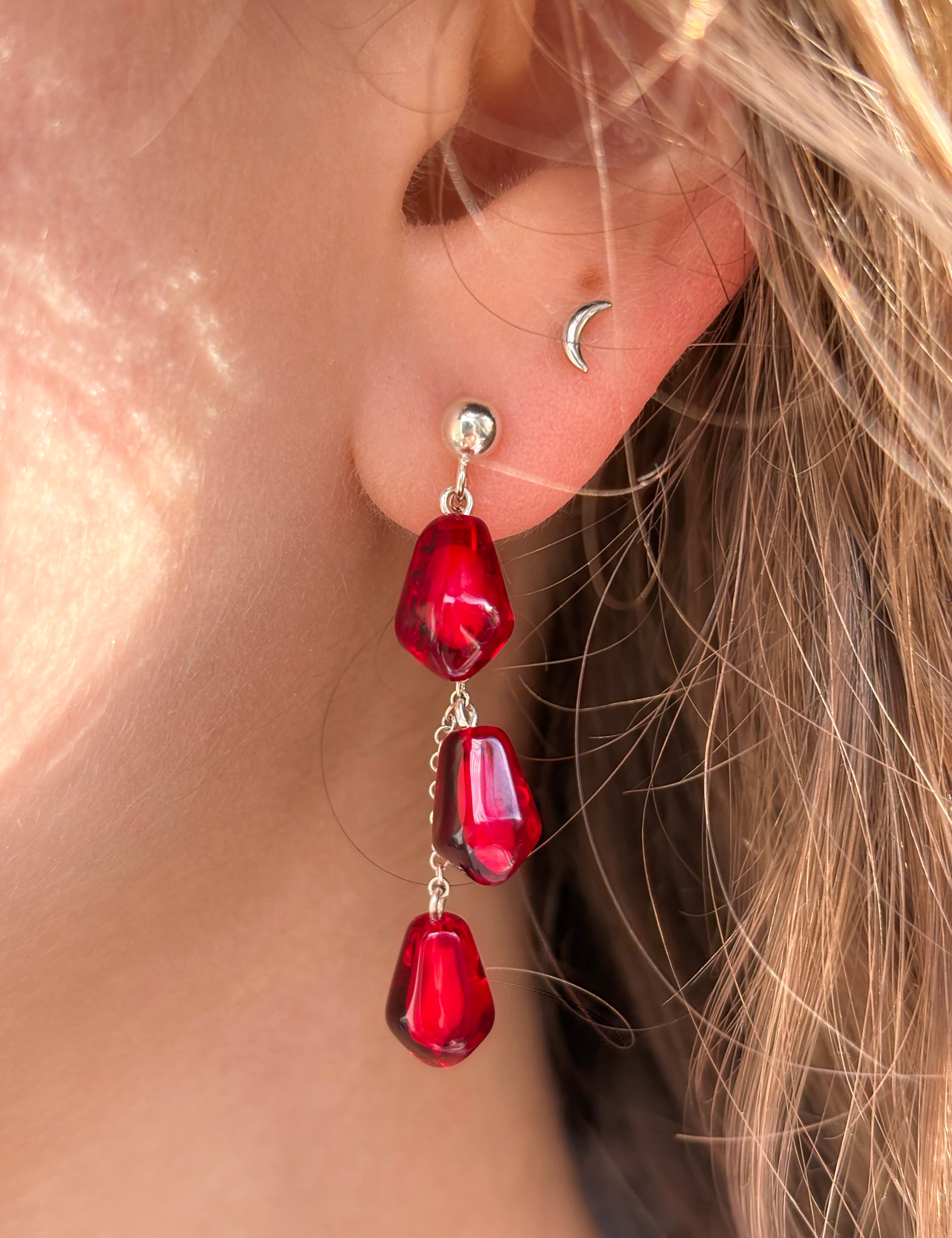 Pomegranate Seed Stud Earrings
