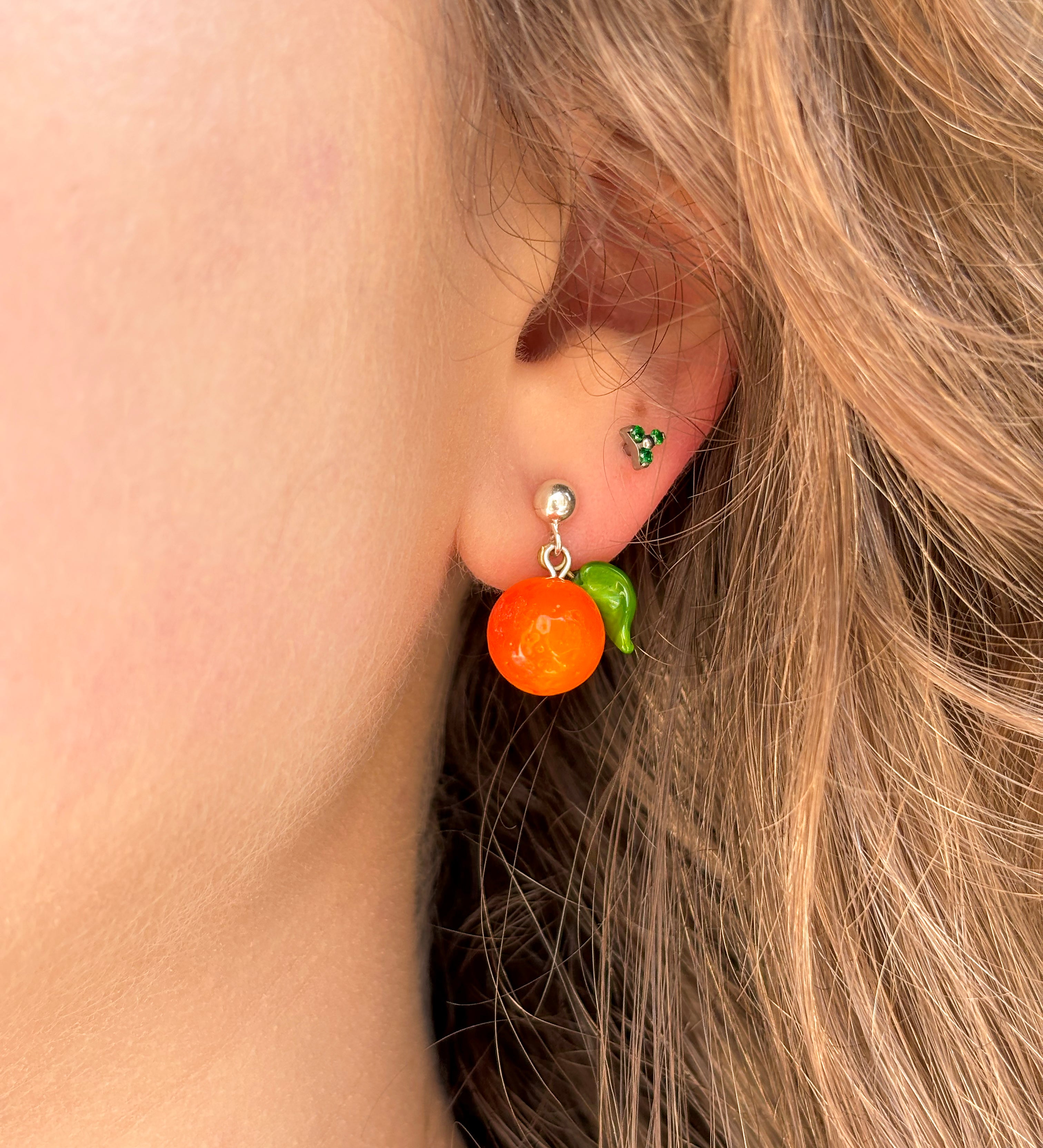 Lucky Orange Stud Earrings