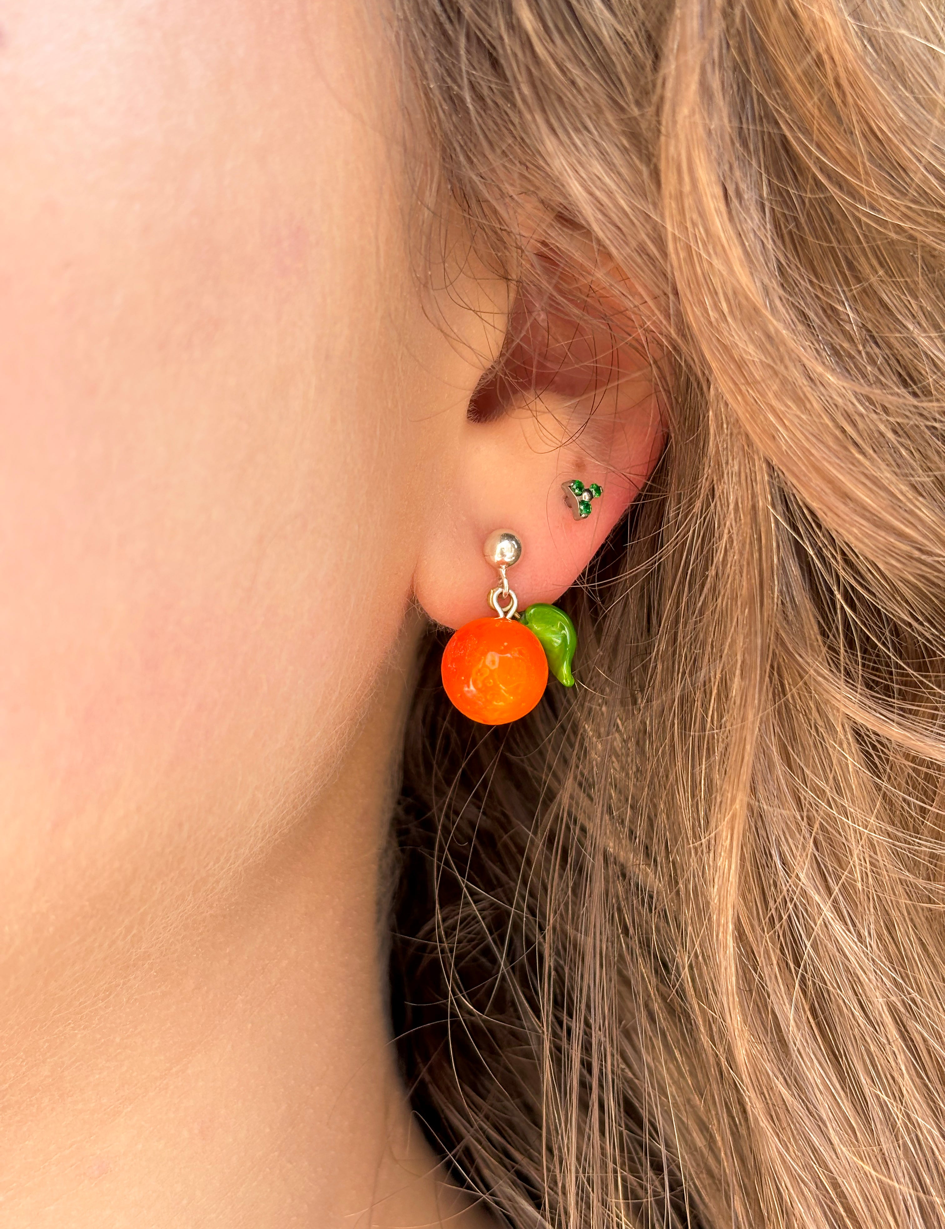Lucky Orange Stud Earrings