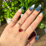 Pomegranate Seed Ring, Adjustable Chain Ring