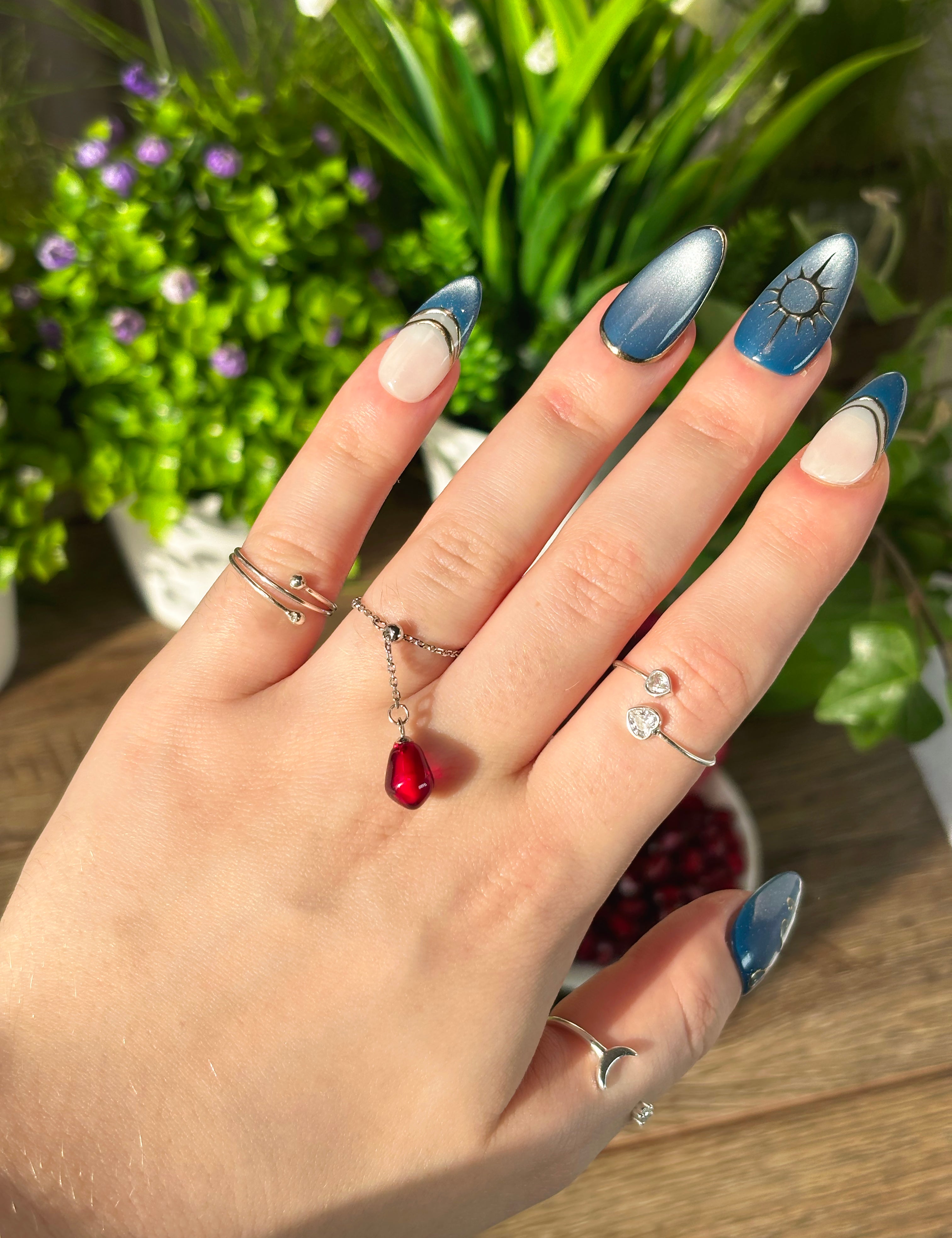 Pomegranate Seed Chain Ring
