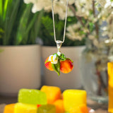 Lucky Peach Blossom Charm Necklace