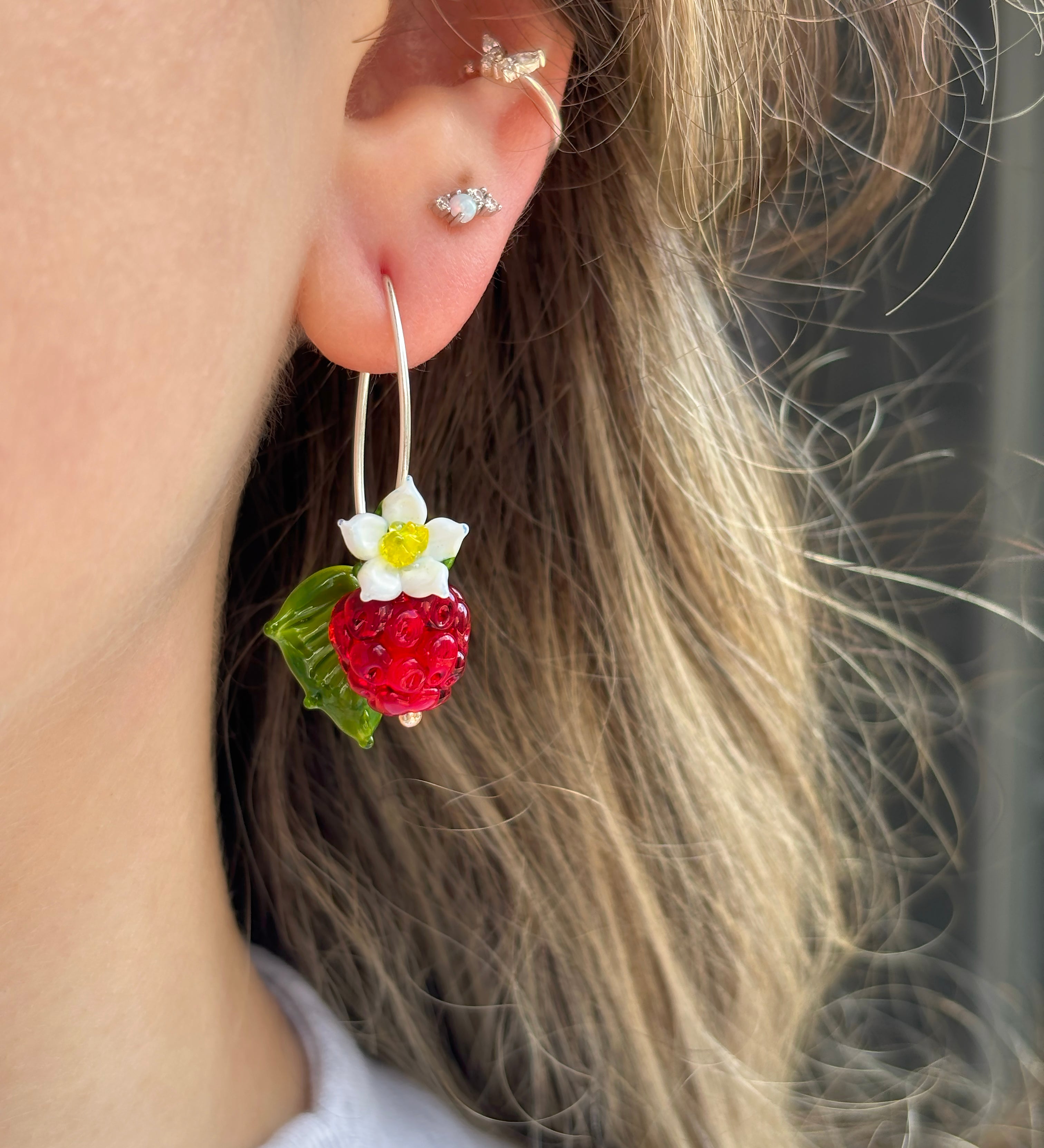 Raspberry Earrings