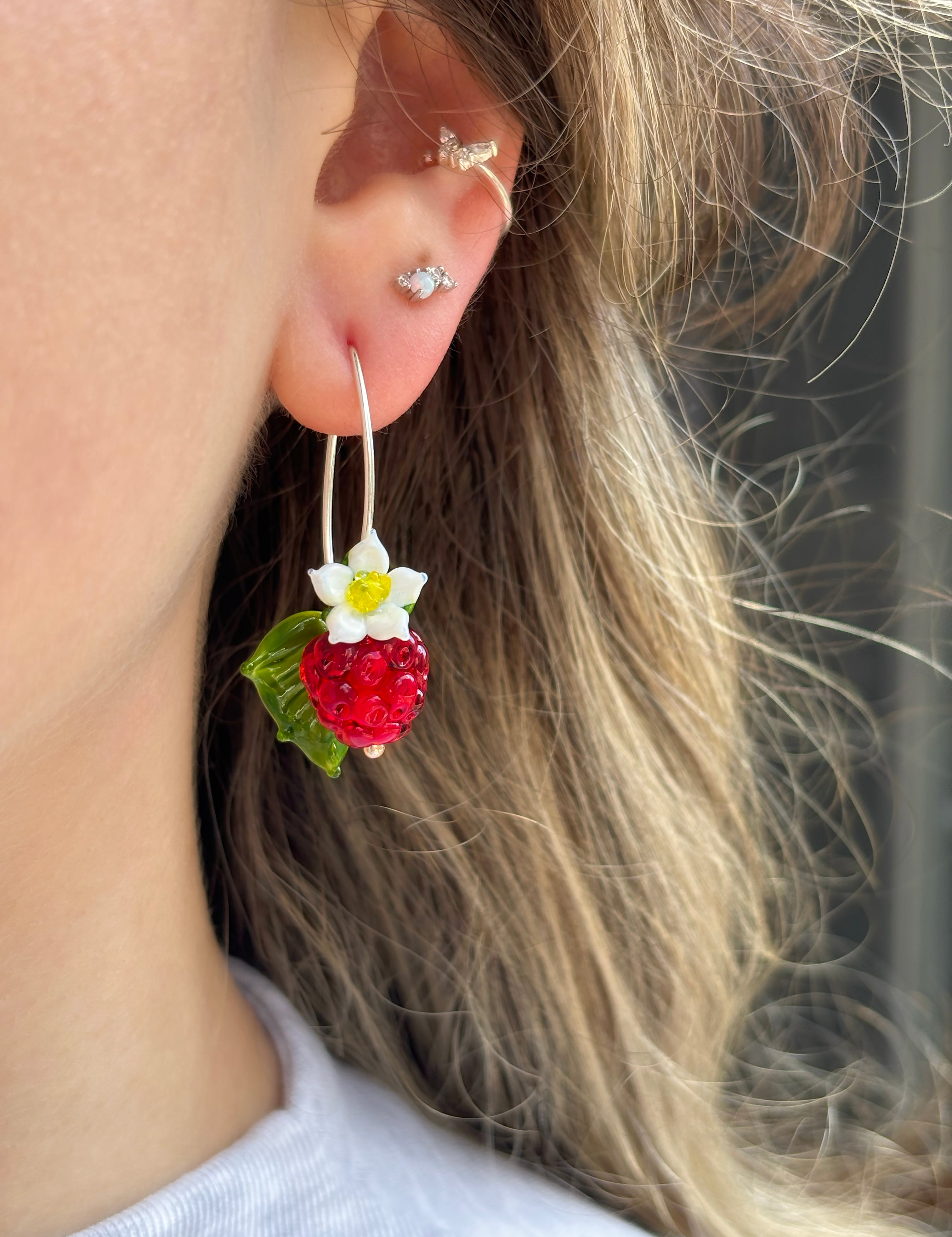 Raspberry Earrings