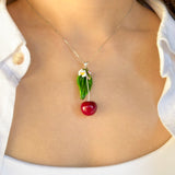 Lucky Cherry Branch Necklace