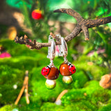Lucky Boletus with a Ladybug Earrings