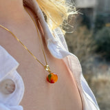 Lucky Peach Charm Necklace