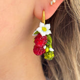 Lucky Raspberry Blossom Earrings