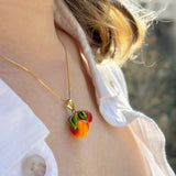 Lucky Peach Charm Necklace