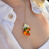 Lucky Peach Blossom Charm Necklace