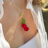 Lucky Cherry Pair Necklace