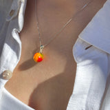 Lucky Peach Charm Necklace