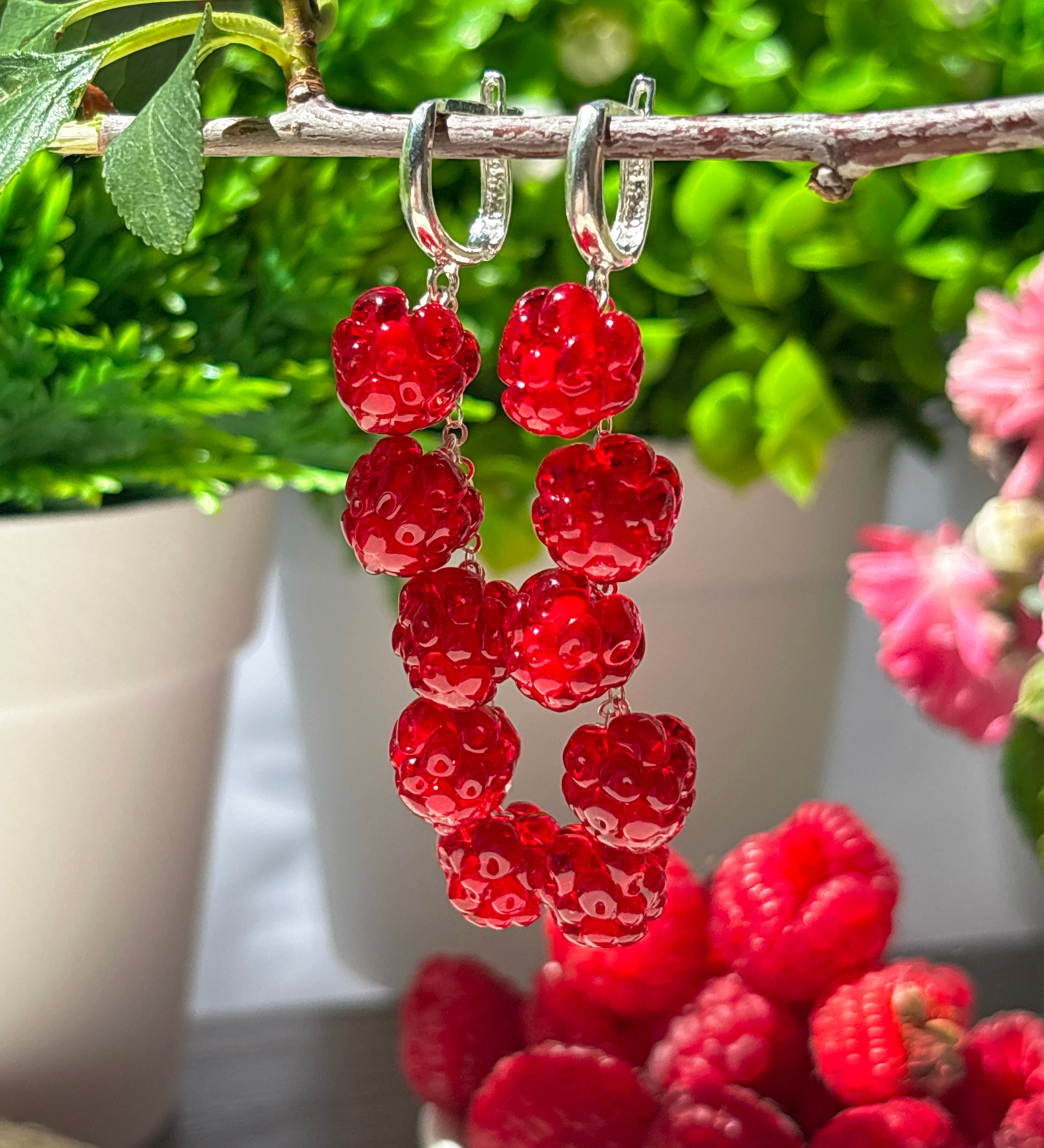 Lucky Raspberry Earrings