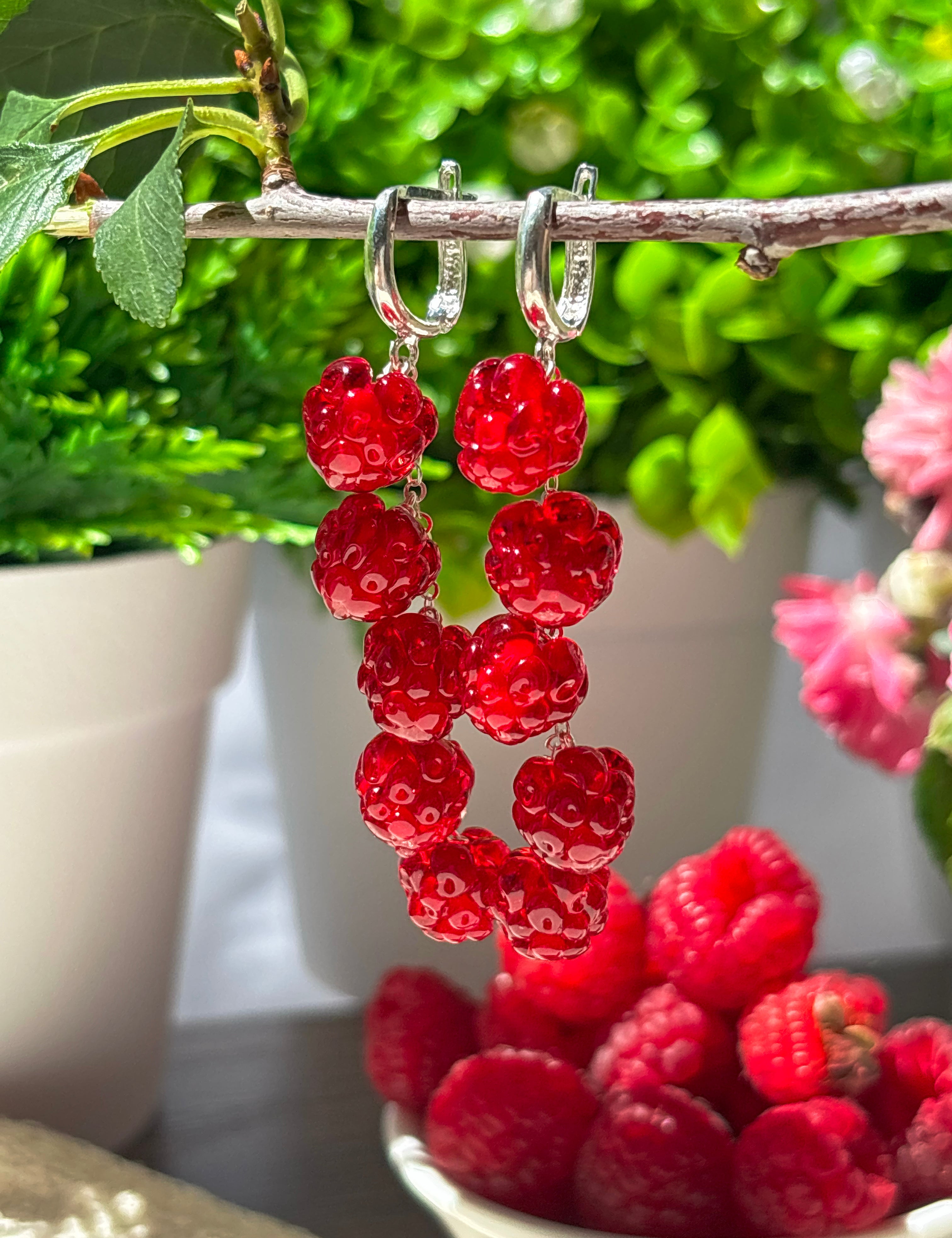 Lucky Raspberry Earrings