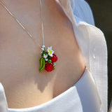 Lucky Raspberry Blossom Necklace