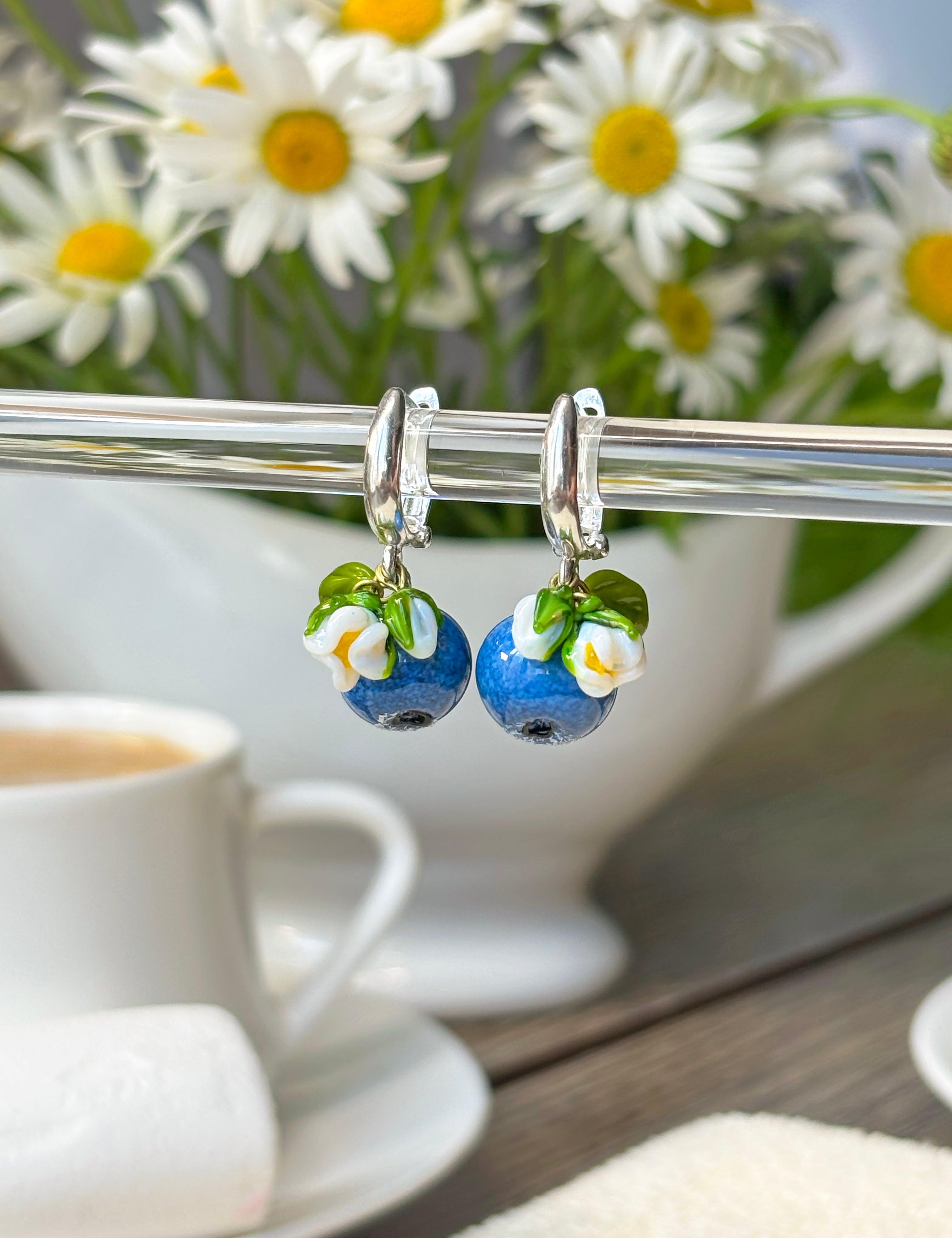 Lucky Blueberry Blossom Earrings